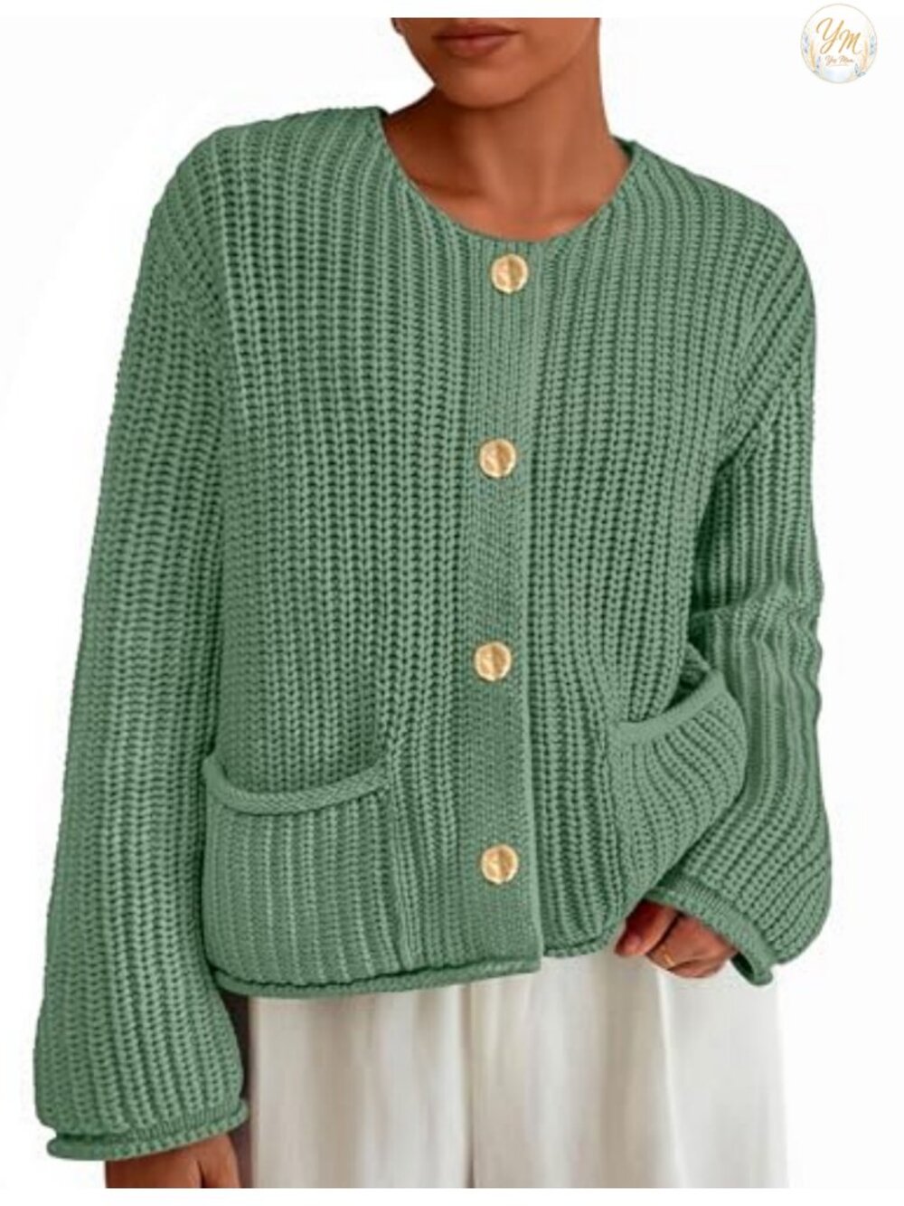 Women's Oversized Cardigan Sweater Open Front Knit Cotton Acrylic Long Sleeve